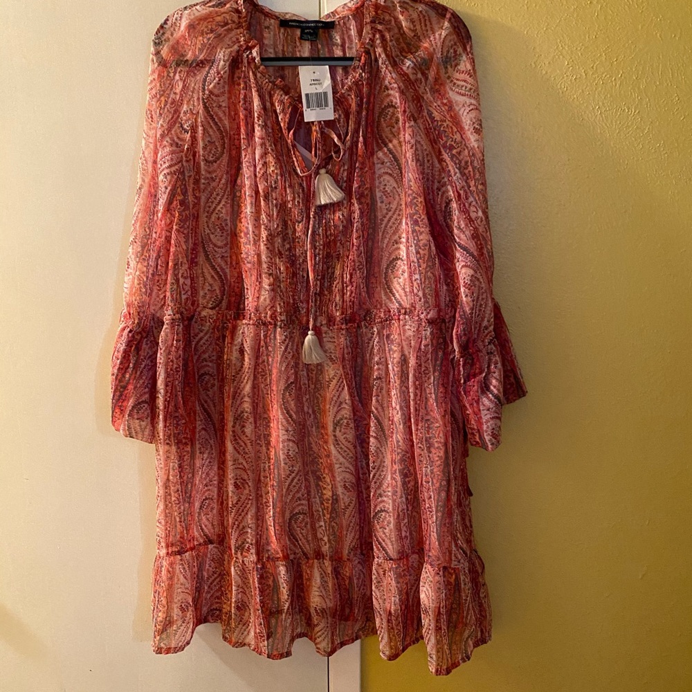 French Connection Apricot boho dress NWT